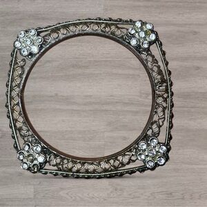Ornate Silver Filigree Floral Square Bangle